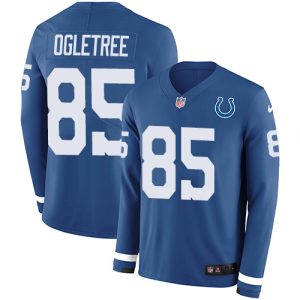 Colts #85 Andrew Ogletree Royal Blue Team Color Youth Stitched NFL Limited Therma Long Sleeve Jersey