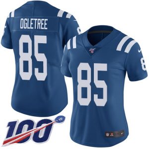 customized Colts #85 Andrew Ogletree Royal Blue Women's Stitched NFL Limited Rush 100th Season Jersey