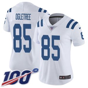 colts #85 andrew ogletree white women's stitched nfl 100th season vapor untouchable limited customized jersey