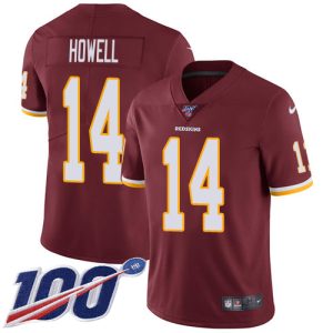 commanders #14 sam howell burgundy red team color men's stitched nfl 100th season vapor limited authentic jersey