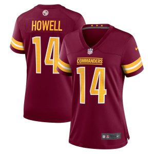 commanders #14 sam howell burgundy women's game replica jersey