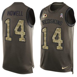 wholesale Commanders #14 Sam Howell Green Men's Stitched NFL Limited Salute To Service Tank Top Jersey