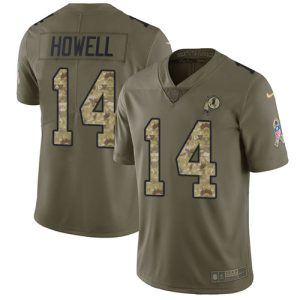 Commanders #14 Sam Howell Olive/Camo Men's Stitched NFL Limited 2017 Salute To Service Jersey