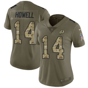 Commanders #14 Sam Howell Olive/Camo Women's Stitched NFL Limited 2017 Salute to Service Jersey