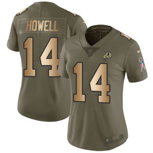 elite Commanders #14 Sam Howell Olive/Gold Women's Stitched NFL Limited 2017 Salute to Service Jersey