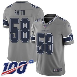 cowboys #58 mazi smith gray men's stitched nfl limited inverted legend 100th season customized jersey