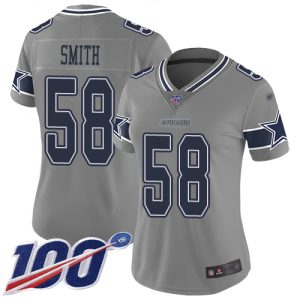 Cowboys #58 Mazi Smith Gray Women's Stitched NFL Limited Inverted Legend 100th Season Jersey