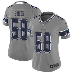 customized Cowboys #58 Mazi Smith Gray Women's Stitched NFL Limited Inverted Legend Jersey