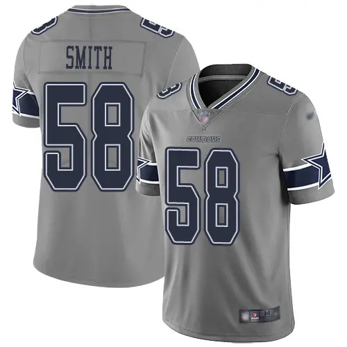 authentic Cowboys #58 Mazi Smith Gray Youth Stitched NFL Limited Inverted Legend Jersey