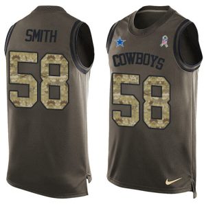 wholesale Cowboys #58 Mazi Smith Green Men's Stitched NFL Limited Salute To Service Tank Top Jersey