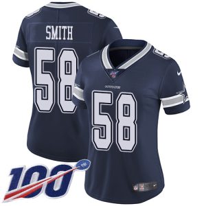 cowboys #58 mazi smith navy blue team color women's stitched nfl 100th season vapor untouchable limited replica jersey