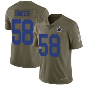 authentic Cowboys #58 Mazi Smith Olive Men's Stitched NFL Limited 2017 Salute To Service Jersey