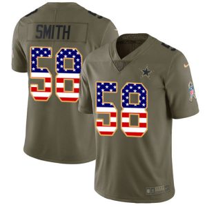 cowboys #58 mazi smith olive/usa flag men's stitched nfl limited 2017 salute to service replica jersey