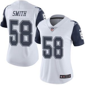 wholesale Cowboys #58 Mazi Smith White Women's Stitched NFL Limited Rush Jersey