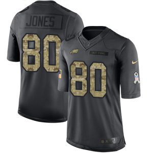 Eagles #80 Julio Jones Black Men's Stitched NFL Limited 2016 Salute to Service Jersey