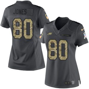 eagles #80 julio jones black women's stitched nfl limited 2016 salute to service elite jersey