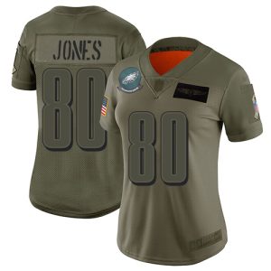 Eagles #80 Julio Jones Camo Women's Stitched NFL Limited 2019 Salute To Service Jersey