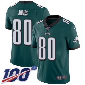 authentic Eagles #80 Julio Jones Green Team Color Men's Stitched NFL 100th Season Vapor Untouchable Limited Jersey