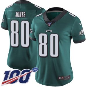 Eagles #80 Julio Jones Green Team Color Women's Stitched NFL 100th Season Vapor Untouchable Limited Jersey