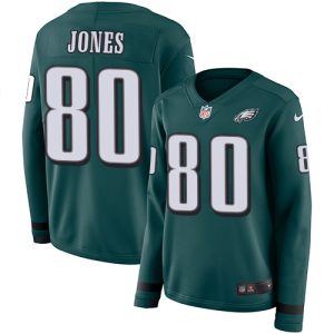 eagles #80 julio jones green team color women's stitched nfl limited therma long sleeve personalized jersey