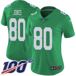 eagles #80 julio jones green women's stitched nfl limited rush 100th season authentic jersey