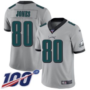 Eagles #80 Julio Jones Silver Men's Stitched NFL Limited Inverted Legend 100th Season Jersey