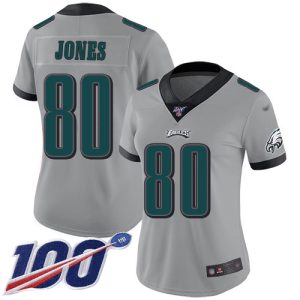 eagles #80 julio jones silver women's stitched nfl limited inverted legend 100th season authentic jersey