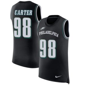 Eagles #98 Jalen Carter Black Alternate Men's Stitched NFL Limited Rush Tank Top Jersey