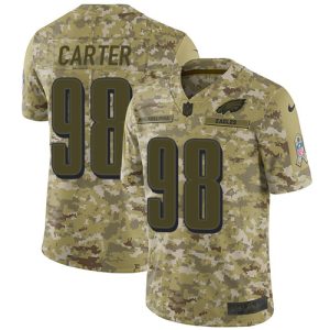 wholesale Eagles #98 Jalen Carter Camo Men's Stitched NFL Limited 2018 Salute To Service Jersey