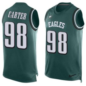 elite Eagles #98 Jalen Carter Green Team Color Men's Stitched NFL Limited Tank Top Jersey