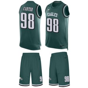 cheap Eagles #98 Jalen Carter Green Team Color Men's Stitched NFL Limited Tank Top Suit Jersey