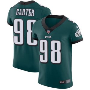 eagles #98 jalen carter green team color men's stitched nfl vapor untouchable elite wholesale jersey