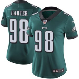 wholesale Eagles #98 Jalen Carter Green Team Color Women's Stitched NFL Vapor Untouchable Limited Jersey