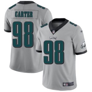 Eagles #98 Jalen Carter Silver Men's Stitched NFL Limited Inverted Legend Jersey