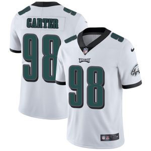 custom Eagles #98 Jalen Carter White Men's Stitched NFL Vapor Untouchable Limited Jersey