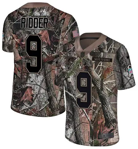 falcons #9 desmond ridder camo men's stitched nfl limited rush realtree custom jersey