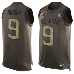 Falcons #9 Desmond Ridder Green Men's Stitched NFL Limited Salute To Service Tank Top Jersey