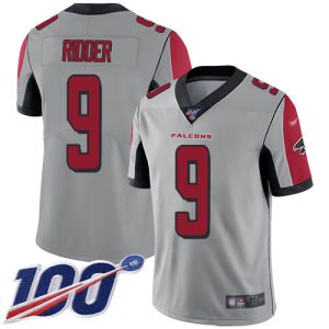 personalized Falcons #9 Desmond Ridder Silver Men's Stitched NFL Limited Inverted Legend 100th Season Jersey