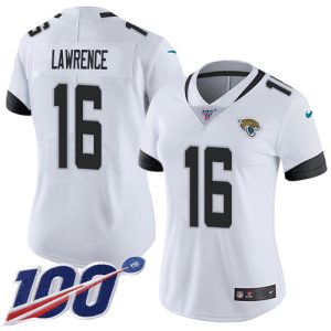 Jaguars #16 Trevor Lawrence White Women's Stitched NFL 100th Season Vapor Untouchable Limited Jersey