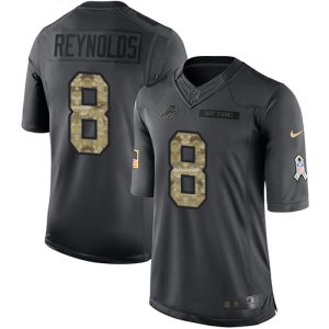 customized Lions #8 Josh Reynolds Black Men's Stitched NFL Limited 2016 Salute to Service Jersey