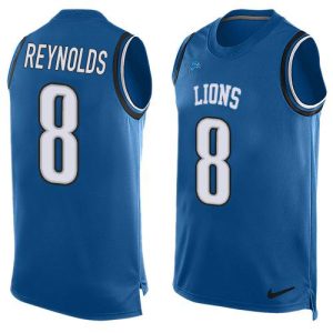 Lions #8 Josh Reynolds Blue Team Color Men's Stitched NFL Limited Tank Top Jersey