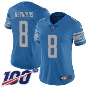 Lions #8 Josh Reynolds Blue Team Color Women's Stitched NFL 100th Season Vapor Untouchable Limited Jersey