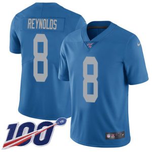 Lions #8 Josh Reynolds Blue Throwback Men's Stitched NFL 100th Season Vapor Untouchable Limited Jersey