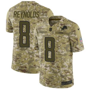 Lions #8 Josh Reynolds Camo Men's Stitched NFL Limited 2018 Salute To Service Jersey