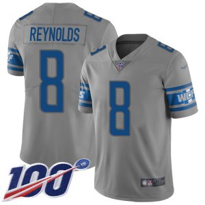 cheap Lions #8 Josh Reynolds Gray Men's Stitched NFL Limited Inverted Legend 100th Season Jersey