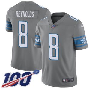 elite Lions #8 Josh Reynolds Gray Men's Stitched NFL Limited Rush 100th Season Jersey