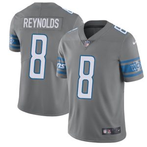 Lions #8 Josh Reynolds Gray Men's Stitched NFL Limited Rush Jersey