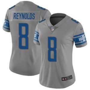 Lions #8 Josh Reynolds Gray Women's Stitched NFL Limited Inverted Legend Jersey