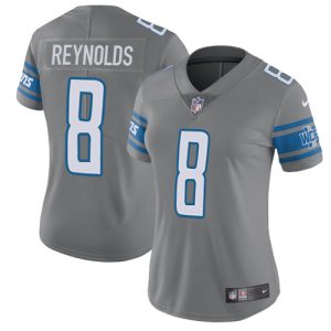 wholesale Lions #8 Josh Reynolds Gray Women's Stitched NFL Limited Rush Jersey