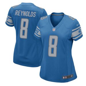 wholesale Lions #8 Josh Reynolds Light Blue Team Color Women's Stitched NFL Elite Jersey